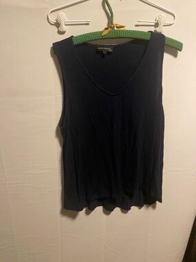 Navy V-Neck Sleeveless Tank Top